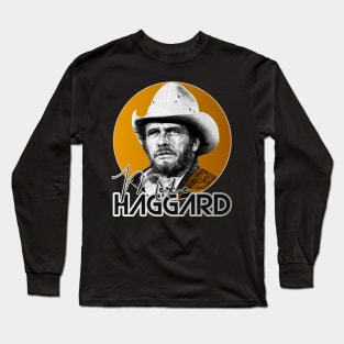 Retro Merle Haggard Gold Design Long Sleeve T-Shirt